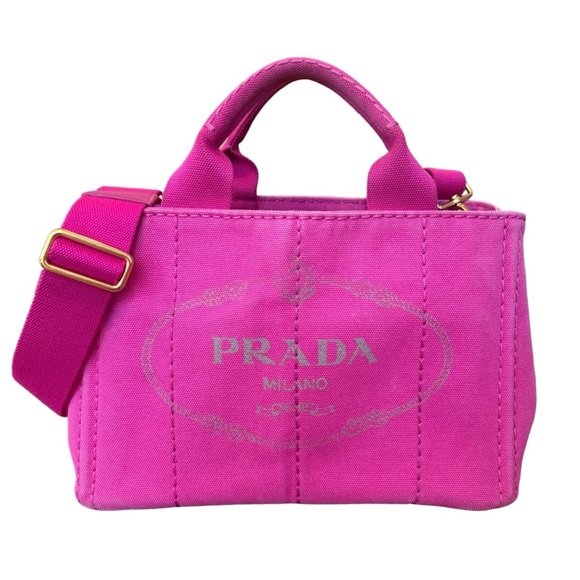 Prada Pink Canvas Tote Bag - Picture 1 of 15